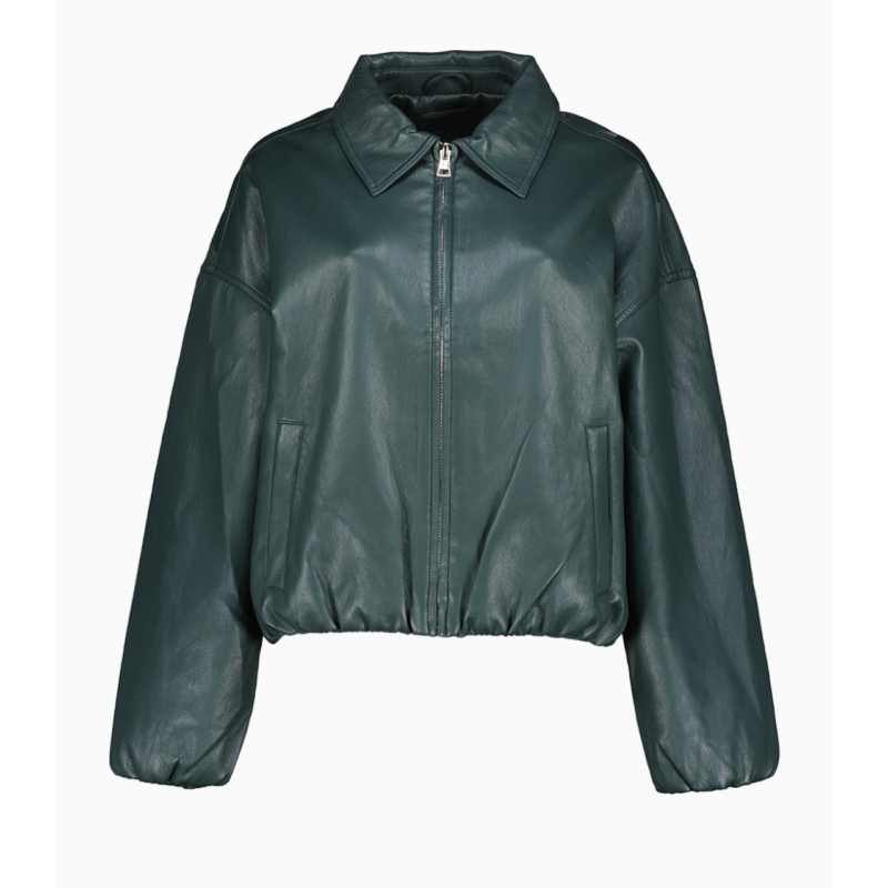 Куртка зі штучної шкіри темна